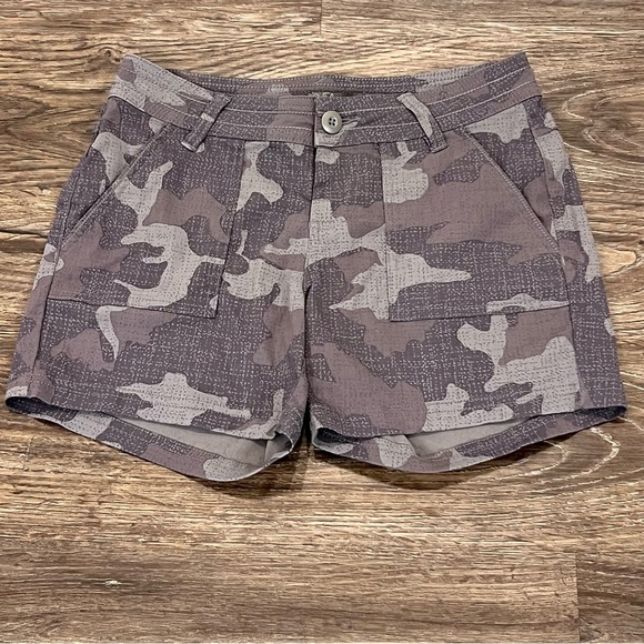 Prana Olivia Short Womens 2‎ Gravel Camo Gray - Picture 1 of 7